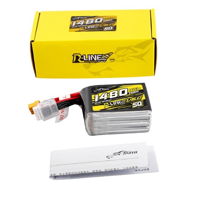 Tattu R-Line Version 6.0 1480mAh 160C 6S 22.2V SQ Lipo Battery
