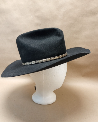 Vintage MHT Cowboy Hat Size 7 Black Western wool USA Master Hatters Of Texas - Picture 7 of 13