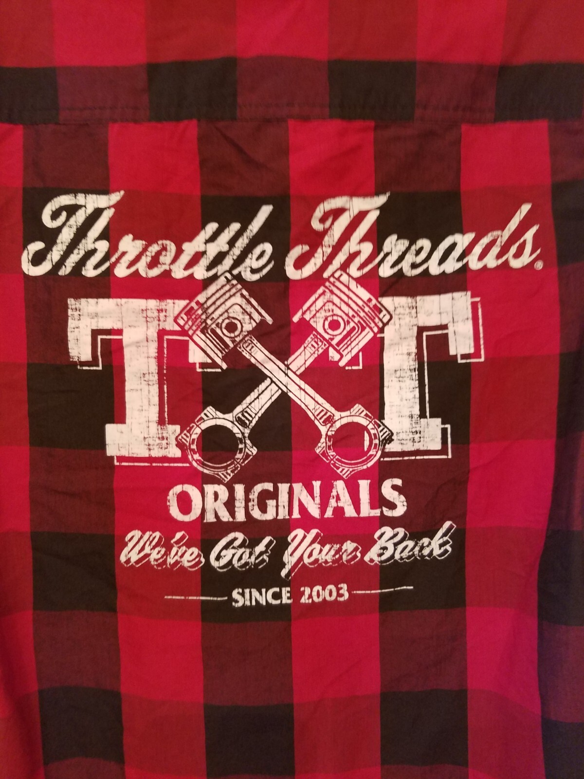 Throttle Threads Logo throttle threads Red Plaid Short Sleeve Button Down Sz S | eBay