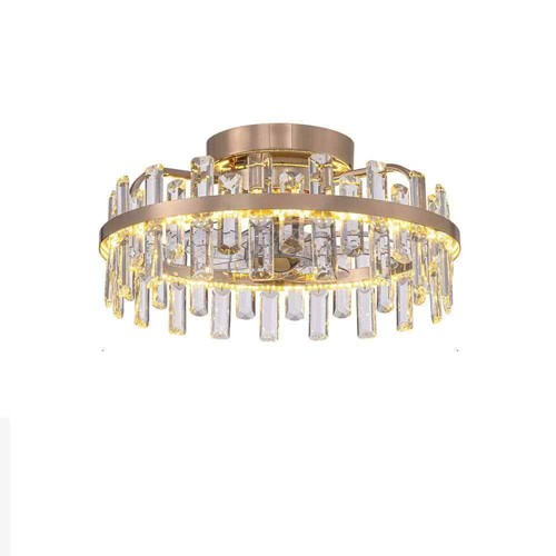 WDETR 19" Gold Bladeless Crystal Ceiling Fan w/ Lights, Remote & Reversible - Picture 5 of 12