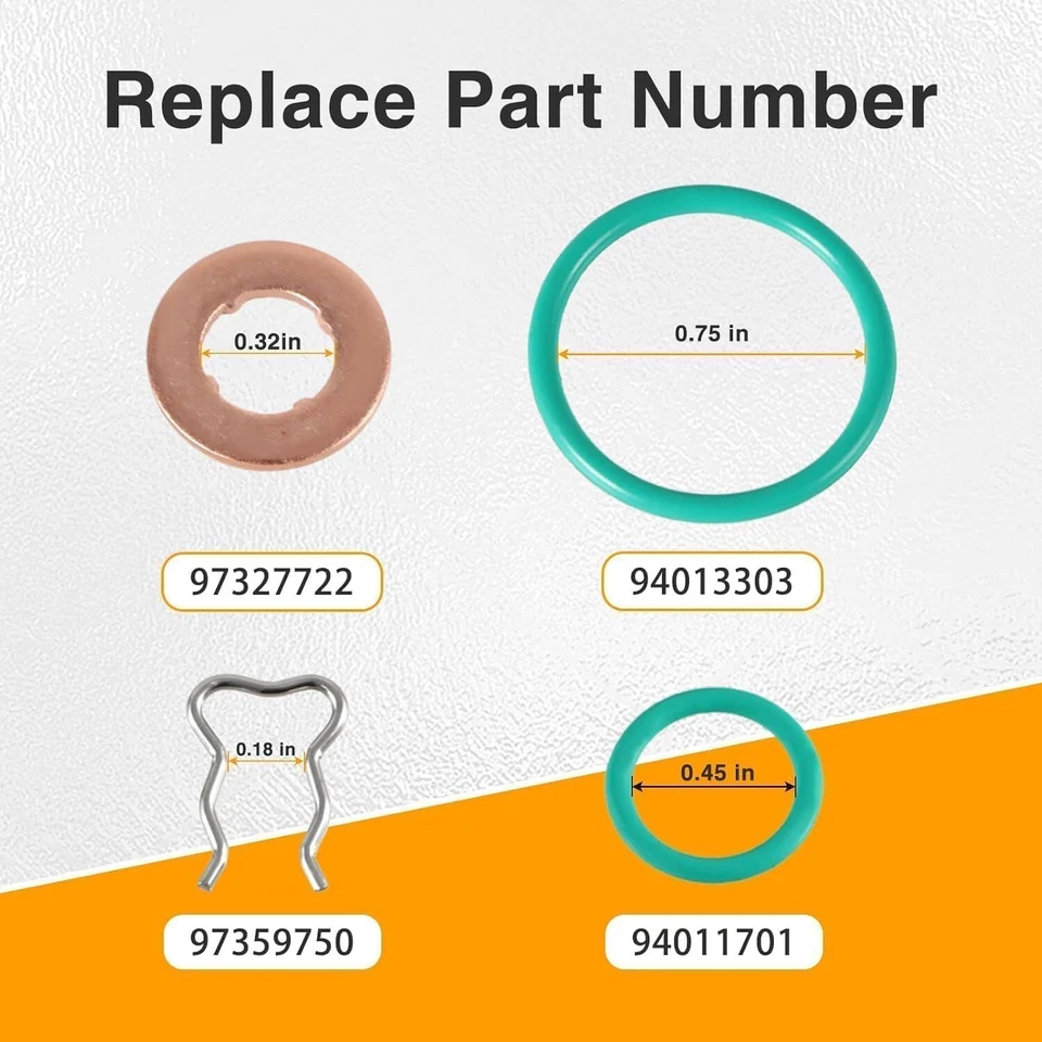 Injector O-Ring Set Fit for Chevrolet Express 2500 3500 / GMC Savana 6.6L 04-10 - Image 3 of 4