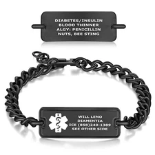 Divoti Custom Engraved Alzheimer’s ID / Dementia Identification Bracelets