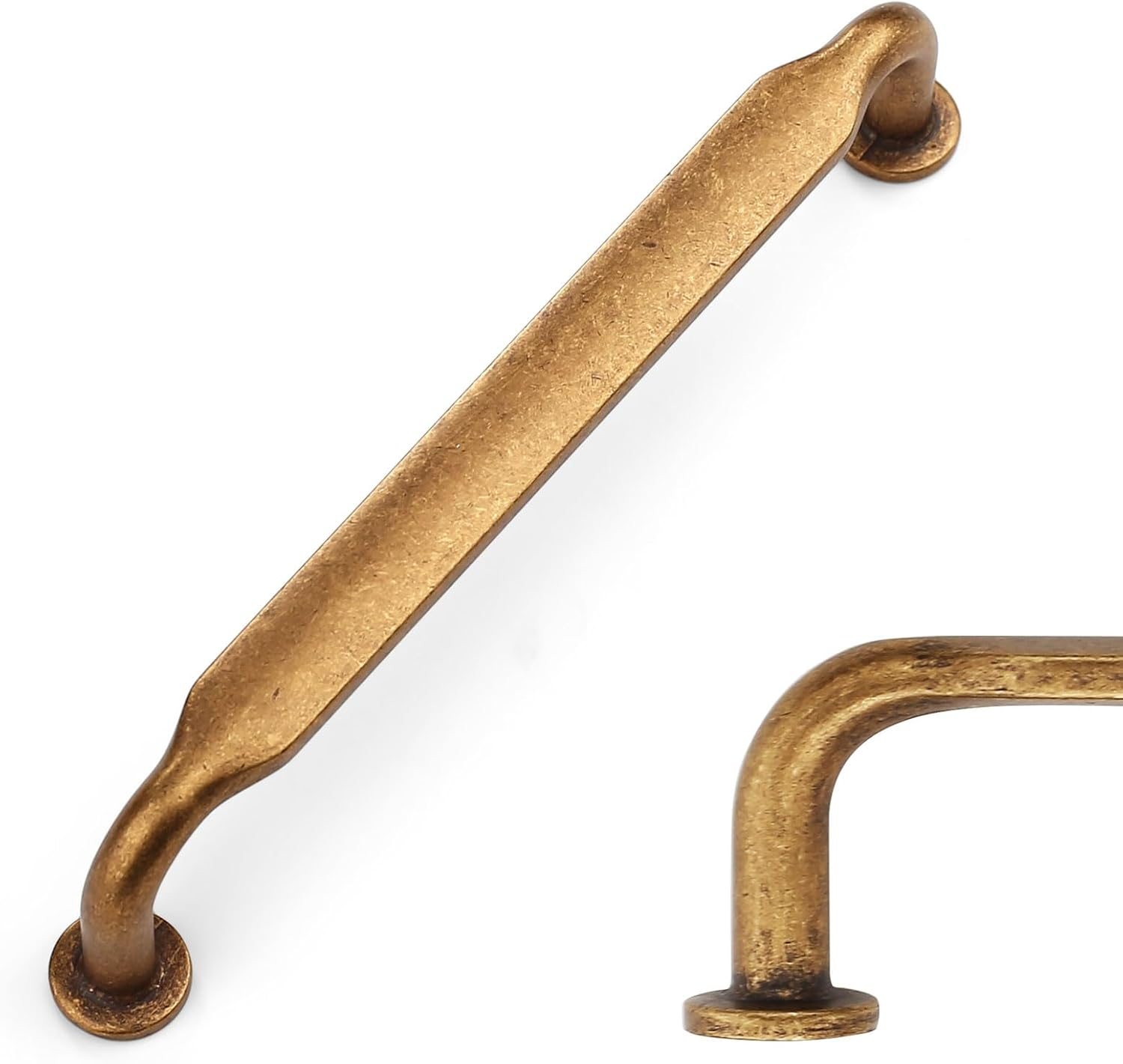 10 Pack Antique Brass Cabinet Pulls 5 Inch(128Mm) Hole Centers Kitchen Cabinet H