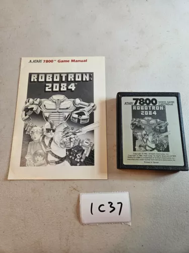 robotron 2084 ATARI 7800 working video game cartridge manual 1c37