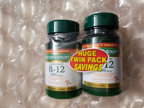 B-12 5000 McgTwin Pack 40+40 Count By Nature's Bounty Vitamin Supplement