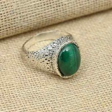 Natural Green Malachite Ring,925 Sterling Silver,Boho Ring,Statement Ring,Gift