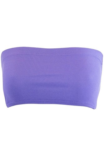 Crazy Chick Women's Strapless Bandeau Crop Top - Plain/Printed Stretch Elastic Boobtube