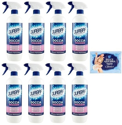 8er-Pack Quasar Glasreiniger 650 ml + 100 g Talkum