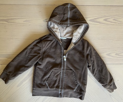 LL Bean Kinder Fleece gefütterte Jacke braun 4T