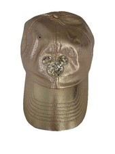 Disney Parks Rose Gold Mickey Hat Metallic Sequin Ears Logo Adjustable Cap Adult