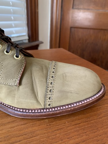 RARE MODEL | ALDEN x LEFFOT 10D GREEN SAGE NUBUCK CAP TOE COONEY BOOTS 10 D - Picture 13 of 24