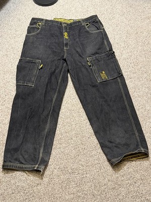 Heaven or Hell Jeans Men Blue Denim Baggy Skater Grunge Cargo Y2K Retro 46Waist