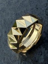 Gucci Link to Love 18k Yellow Gold Band Ring sz 17 US 8 12.6g 3250 retail