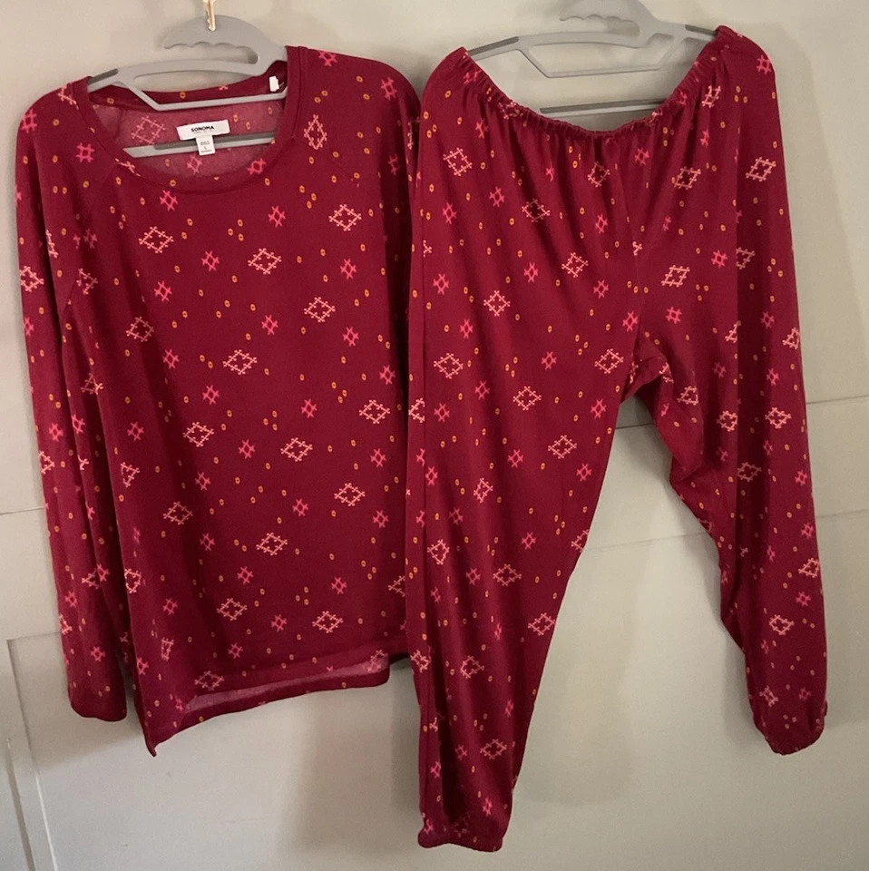 Conjunto de pijama y pantalón Sonoma L rojo patrón suave Foto 4 de 4