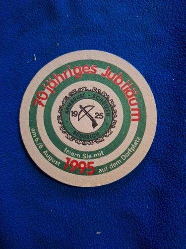 Beer mat 1995-Schützen Büderich-castles old