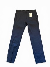 Theory Zaine T Linen Blend Eclipse Eco Crunch Size 36 NWT Navy Blue Dress Pants