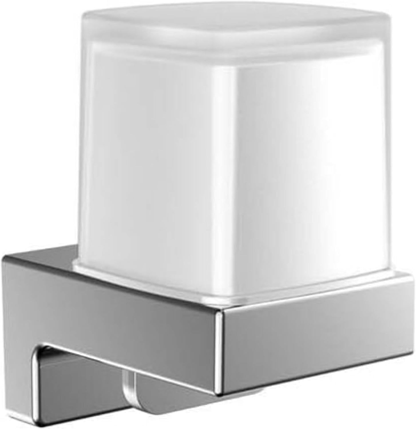 Distributeur de savon en verre cristal et métal chromé pour salle de bain élégante