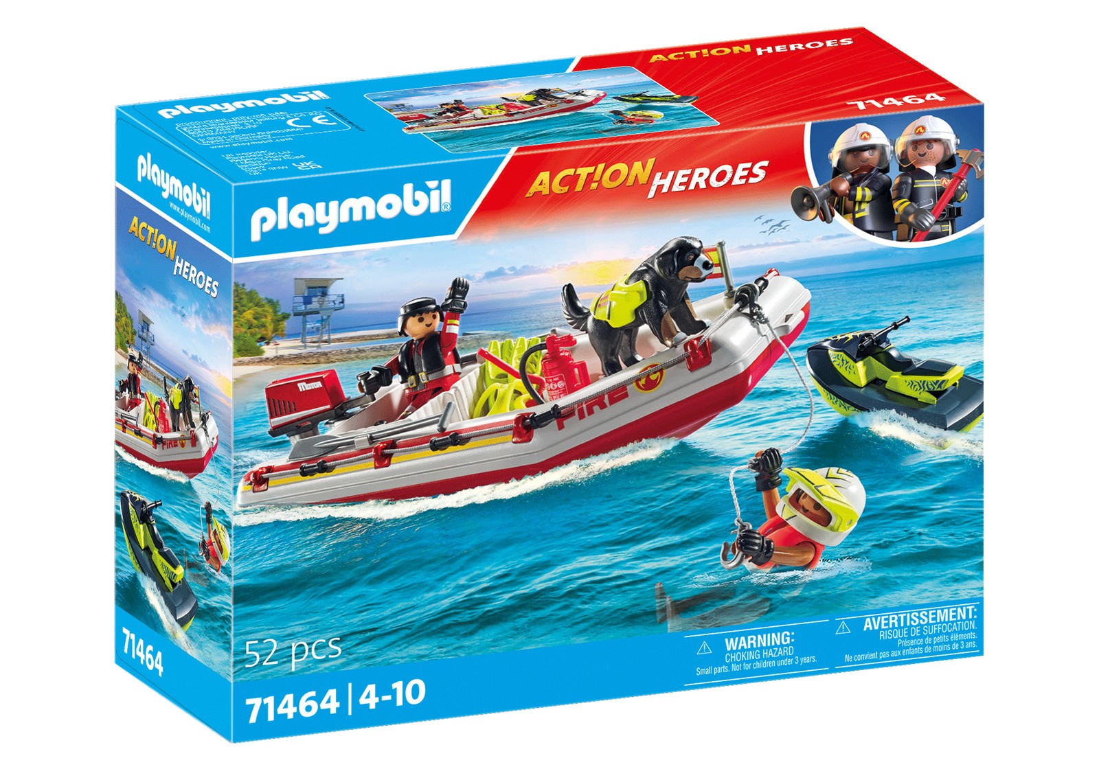 Набор для катания на водных мотоциклах PLAYMOBIL 71464 Feuerwehrboot mit Мехрфарбиг 6290₽