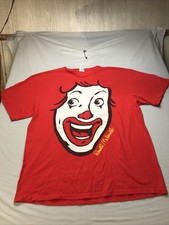 Vintage Ronald McDonald  s Clown Red Hanes Heavyweight T-Shirt Adult Size XL