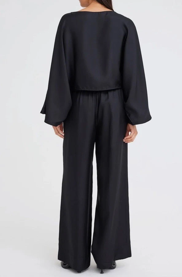 JAC & JACK Turrell Silk Blouse Top Black Size 10 AU NEW - image 4 of 4