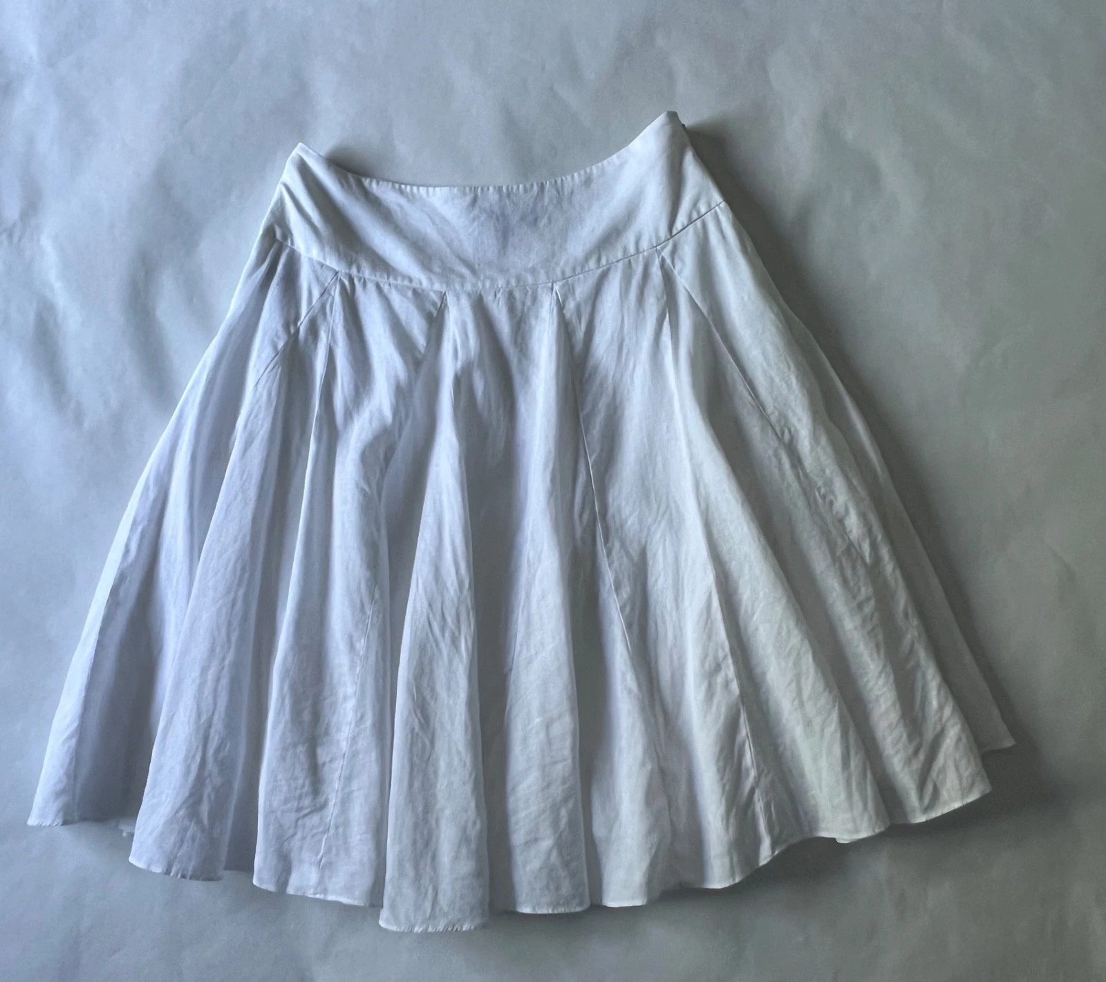 Lauren Ralph Lauren White Linen Flared A-Line Skirt Lined SZ 4 / 30 inch Waist
