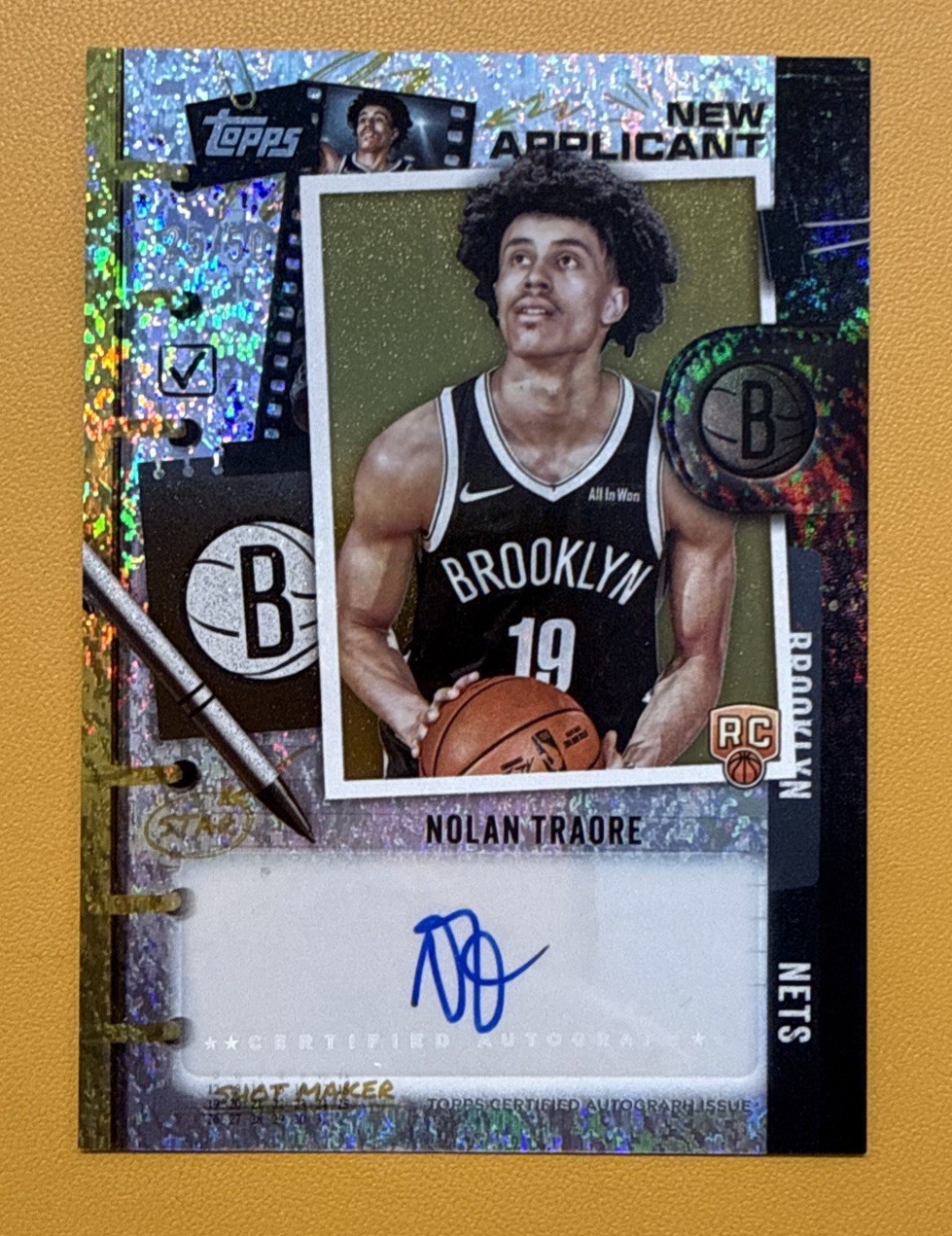 2025-26 Topps NOLAN TRAORE New Applicant Auto GOLD Holo Foil /50 Nets #NA-NT