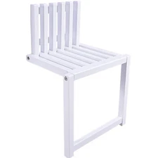 Folding Chair Wall-Mounted Invisible Shoe-Changing Stool Made of Solid Wood W...
