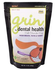 InClover Grin Dental Chews for Dogs, No Toothbrush Required, Made in USA