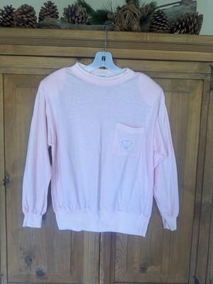 1980's Gitano Light Pink Sweatshirt Size M Padded Shoulders Vintage #275