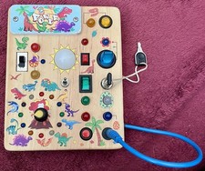 LED light-up Montessori Busy Board Wood Sensory Toy for toddlers adults seniors