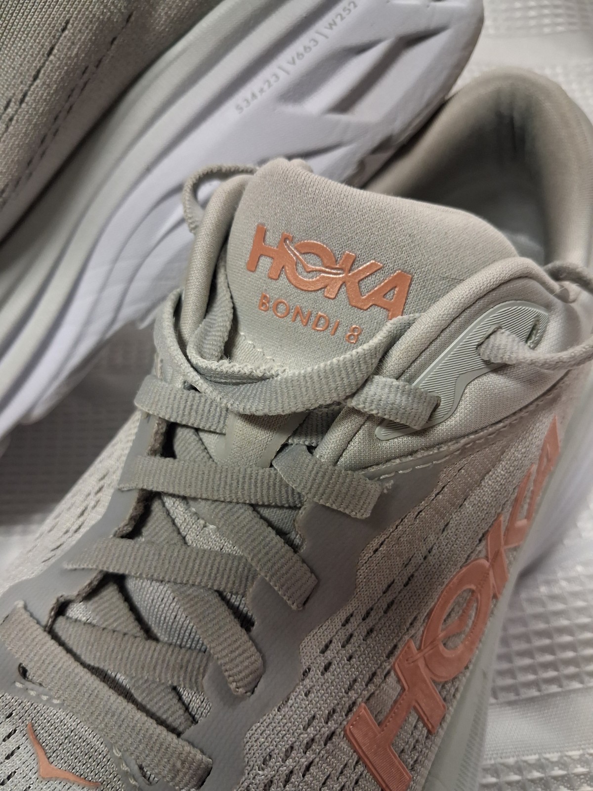 Hoka One One Bondi 8 1127952-HMLR Women 7.5 B Running Shoes Grey Sneakers  thumbnail 4