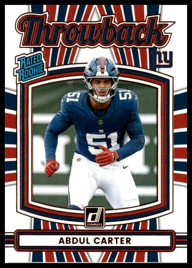 2025 Donruss #49 Abdul Carter Rated Rookies Throwback