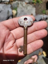 Rare Fdny Antique Old Early Fire Alarm Telegraph Bell Call Box Key Gamewell NY