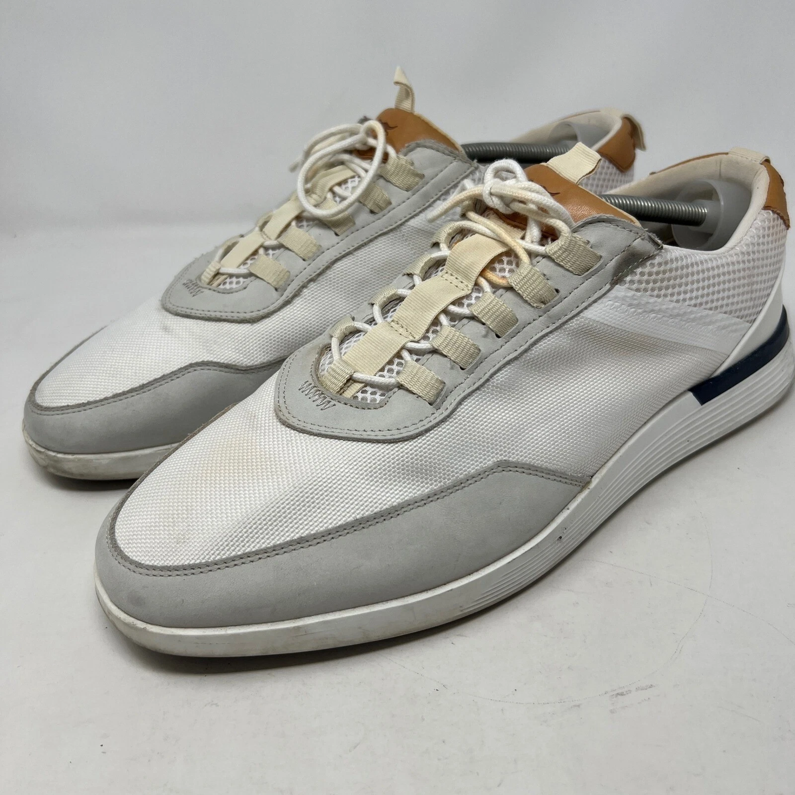 Wolf & Shepherd SwiftKnit Derby Mens 13 White Grey Mesh Leather Hybrid Sneakers