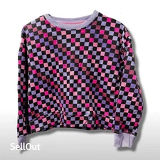 Extremely Me Girls Checkered Pullover Sweatshirt Multicolor Size 14