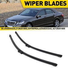 Image of 2x Wiper Blades (Pair) Flat / Aero type fits MERCEDES E220 2.2D Front 13 to 16