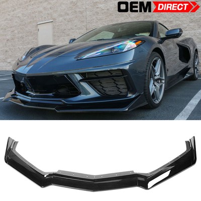 Fits 20-25 Chevy Corvette C8 Stingray& Z51 5VM Style Front Lip Gloss Black 5PCS