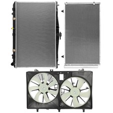 Radiator Condenser Cooling Fan Kit For 2010-2015 Lexus RX350 Toyota Sienna 3.5L