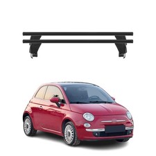 Dachträger Grundtäger für Fiat 500/500e/500EV/500 Hybrid 2007-26 Alu Schwarz 2x