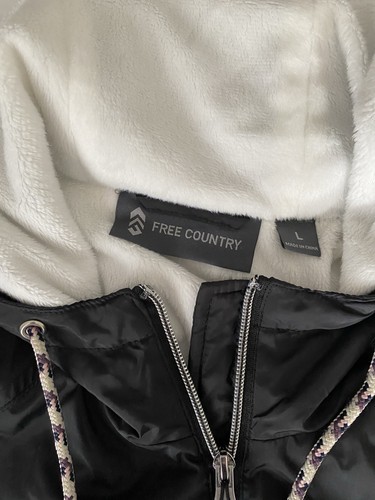 Free Country Jacket women L black hood pocket’s zip up lightweight wind breaker - Picture 7 of 12