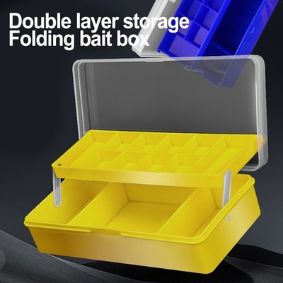 Fishing Box Two Layer Folding Design with Large and Small Cell Compartments