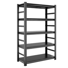 5-Tier Metal Adjustable Heavy Duty Garage Storage Shelving Unit in Dark Gray 47