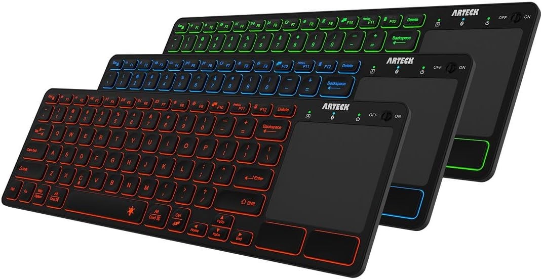 Arteck Universal Backlit Bluetooth Touch TV Keyboard with To