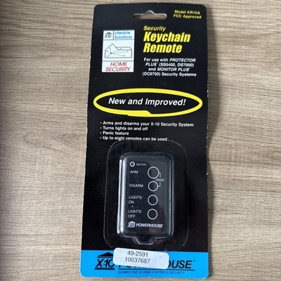 X-10 Powerhouse Security Keyfob Keychain Remote KR10A Panic Feature New Sealed