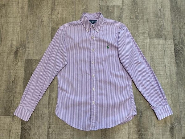 Men Polo Ralph Lauren Shirt White Cotton S #CJZY