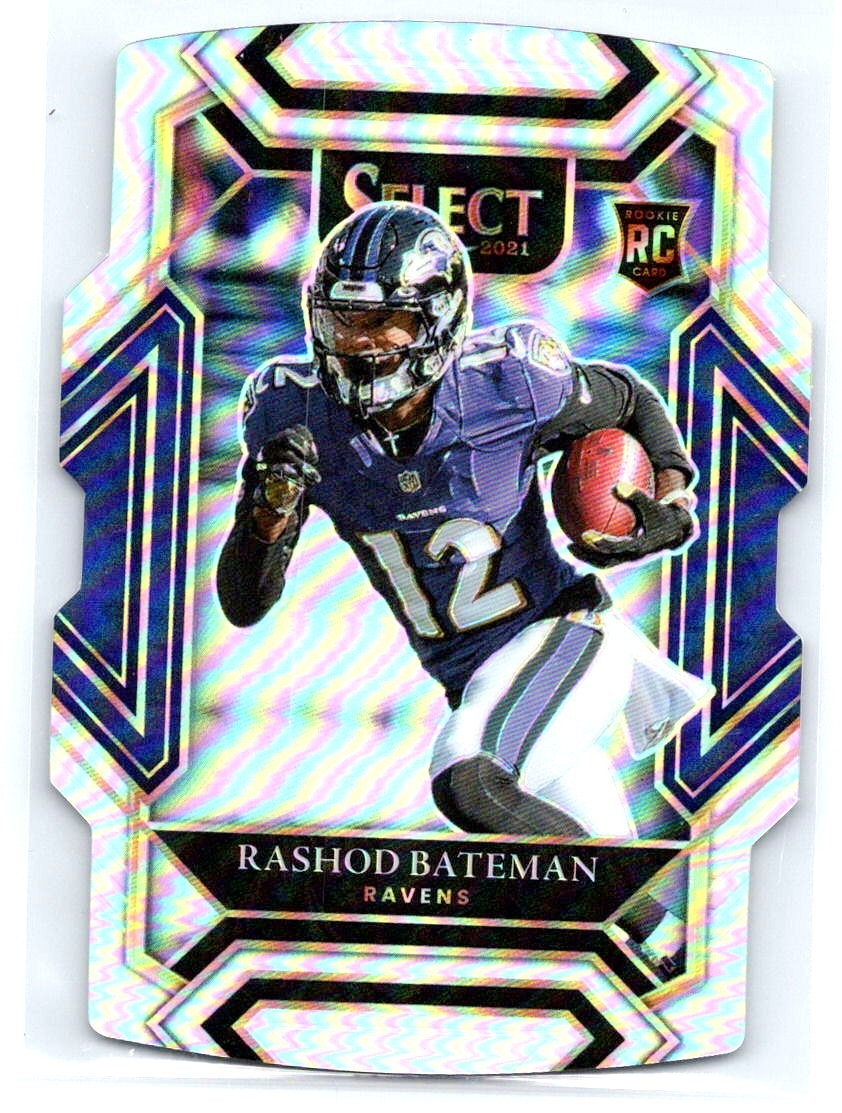 2021 Panini Select #255 Rashod Bateman Silver Prizm Die Cut