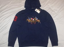 POLO RALPH LAUREN Men's Triple Match Pony Fleece Hoodie Hooded Sweatshirt, NAVY