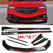 Front Bumper Lip Splitter Spoiler Glossy Black Red Body Kits For Acura TLX 2