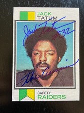 Jack Tatum  Autographed 1973 Topps Football ROOKIE Card #288 The Assassin. rookie card picture