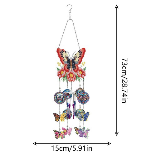 Wind Chime Diamond Painting Bird Butterfly Home Garden Window Decor Hanging - Picture 5 of 17